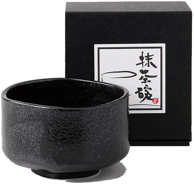 JapanBargain, Japanese Matcha Bowl Chawan Porcelain Tea Bowl for Green Tea Ceremony, Black/Red, Made in Japan
