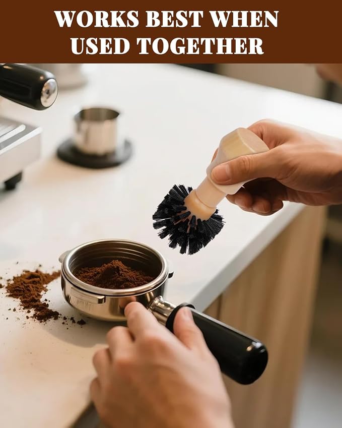 3 Pcs Portafilter Espresso Kit – Ebony Bristle Coffee Brush, Coffee Grinder Brush & Air Blower – Espresso Tool Kit for Machine, Grinder, Countertop - Image 8
