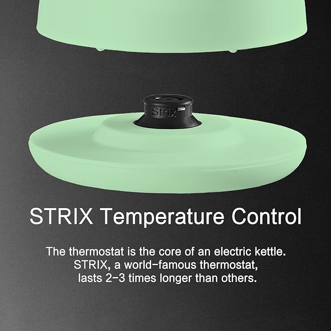 1.5L Electric Kettle Stainless Steel Double Wall Cold Touch Tea Kettle, Quick Boil, 5 Temperature Control, LED Display, Auto Shutoff, Warm Function, Green