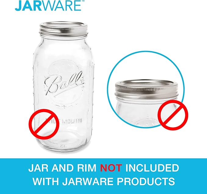 Jarware Tea Infuser Lid for Regular Mouth Mason Jars, Green