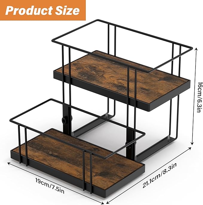 Alyoen Coffee Syrup Rack Organizer, 4 Bottles Syrup Holder Stand for Coffee Bar, Small Coffee Bar Organizer Shelf, Coffee Station Organizer for Countertop Wine, Liquor