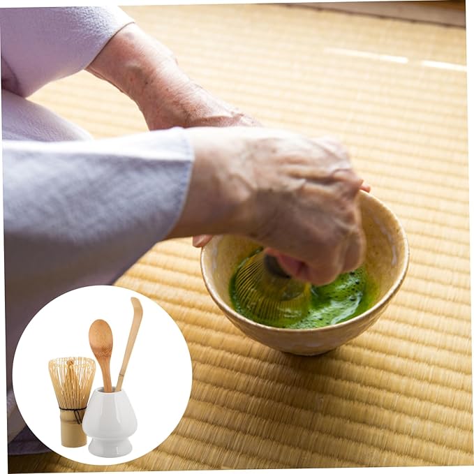 Matcha Tea Preparation Set Bamboo Whisk Scoop Brush Holder Japanese Matcha Tools Sturdy Elegant Design