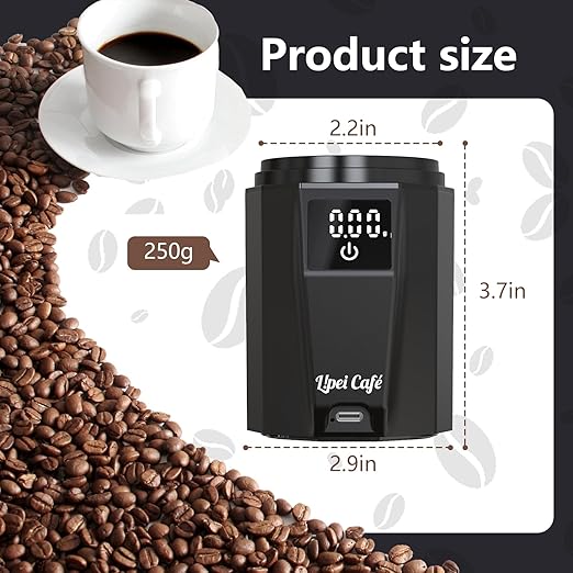 WeightBrew Digital Dosing Cup with LED Display, 0.05g High Precision Coffee Scale, Espresso Scale, Dosing & Brewing Coffee Accessories, Perfectly Measures Coffee Grounds - 1.1 lbs/500 g