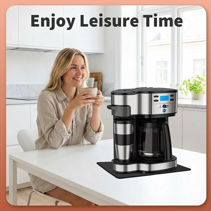 Sliding Pad for Hamilton Beach 2-Way Programmable Coffee Maker (49980RG)(13.77"×13")- Smooth Glide with Anti-Slip Base - Perfect Accessories Fit for 12 Cup Glass Carafe And Single Serve Coffee Maker