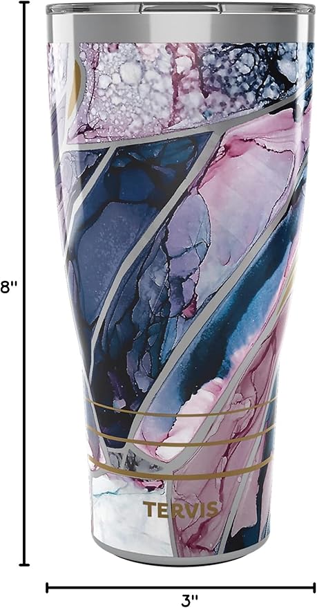 Tervis Traveler Inkreel Butterfly Wing Triple Walled Insulated Tumbler Travel Cup Keeps Drinks Cold & Hot, 30oz, Stainless Steel