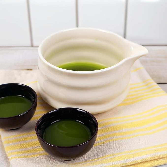 BlendWell Ceramic Matcha Bowl with Spout, White Chawan Mixing Bowl for Whisking and Pouring Matcha tea