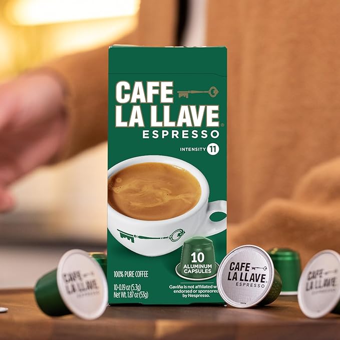 Cafe La Llave Latin Style Espresso Pods, Dark Roast, Compatible with Nespresso Original Line, 80 Count Aluminum Capsules