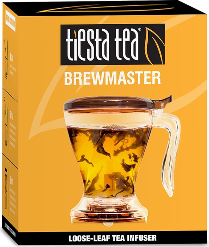 Tiesta Tea Ultimate Live Loose Leaf Kit, Tea Starter Kit with High to Non-Caffeinated Blends, Hot & Iced Brews, Includes Black, Green, Herbal Sample Bags and 16oz Brewmaster Dispensing Infuser