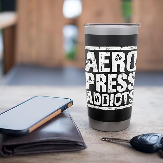 Bold AeroPress Coffee Addict Shirts AeroPress Addicts Stainless Steel Insulated Tumbler