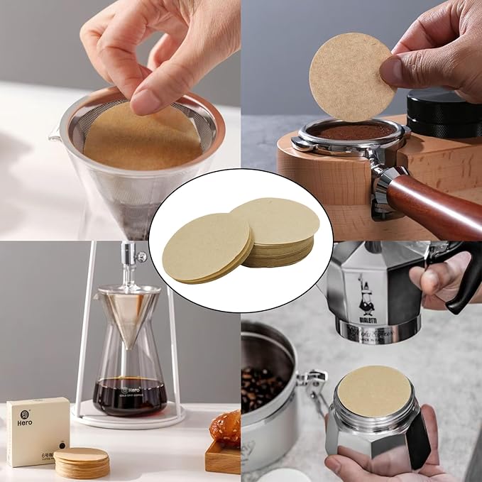 800 PCS Coffee Filter, 2.01 Inch Unbleached Round Coffee Paper Filter, Disposable Paper Filters for Aeropress Mocha Pot Espresso Maker(51mm)