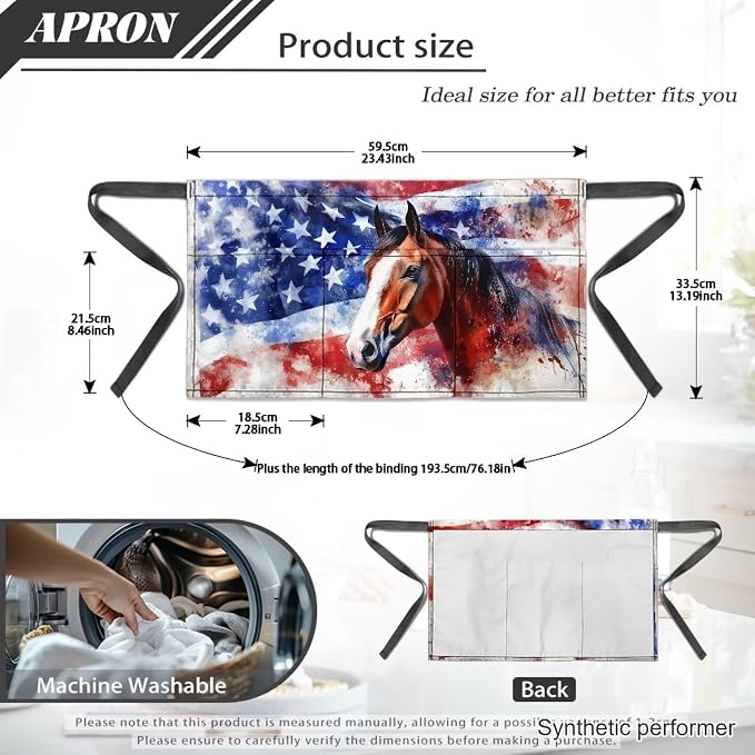 Waist Apron with 3 Pockets Waterproof 13 Inch Short Half Waist Aprons Women Men Server Aprons Waitress Waiter Apron - Image 7