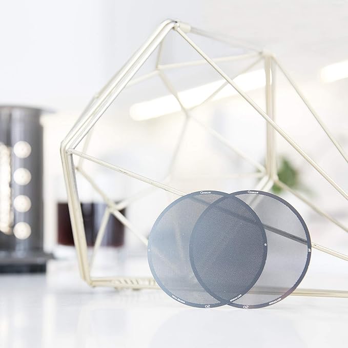 Stainless Steel Metal Reusable Filters - made for the AeroPress - o2 Micro Filter- Bonus Filter Drying Stand & Carrying Case
