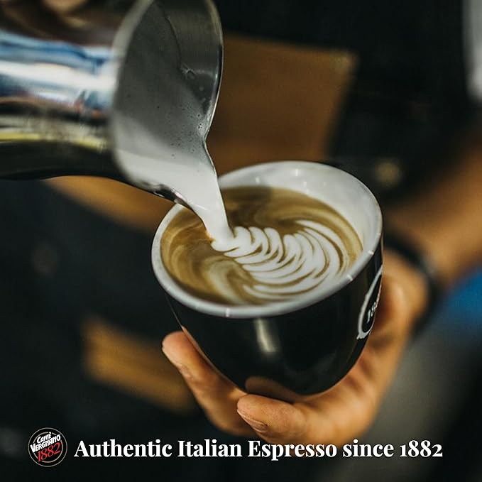 Caffe Vergnano 1882 Gran Aroma Whole Bean Arabica Medium Espresso Roast Coffee, 1.1lbs Bag - Italian Coffee Beans with Rich notes of Cocoa, Spices & Dried Fruit, Intensity 8/10-500g Bag (6 Pack)