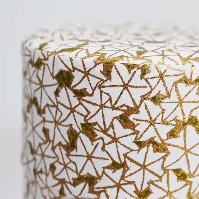 Kyoto Floral Tin Tea Canister - 7 oz Traditional Japanese Yuzen Paper Design, Airtight Storage for Fresh Tea Leaves, Ideal for Tea Ceremony Accessories Collection (Gold)