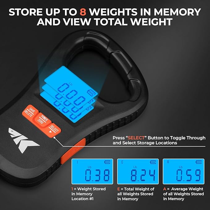 KastKing ToughTide Fishing Scale, USB Charging, 65lb Capacity, Ultra-Thin Digital Fish Scale, LCD Display, Ergonomic Handle, Fish Scales Digital Weight, Fishing Accessories for Men