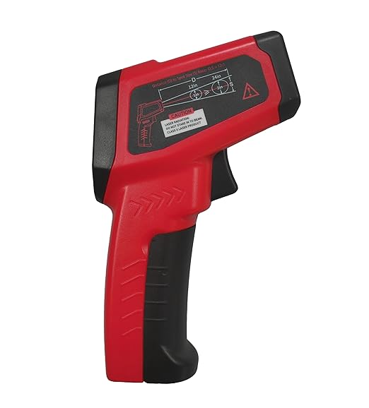 Infrared Thermometer Gun – Laser Temperature IR Gun for Cooking Waffles, Pizza, Baking, Griddle, HVAC, Engine - Wide Range (-58°F to 716°F) Adjustable Emissivity & LCD Display
