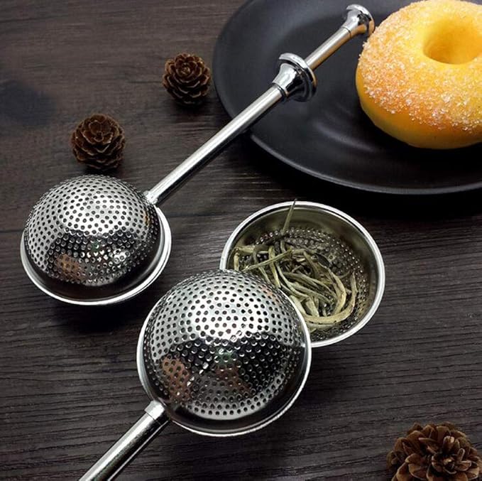 MIAO JIN 4Pcs Stainless Steel Tea Infuser Tea Strainer Sugar Flour Sifters Powdered Sugar Shaker Duster Filters Tea Interval Diffuser for Loose Leaf, Spices, Seasonings(Spherical)