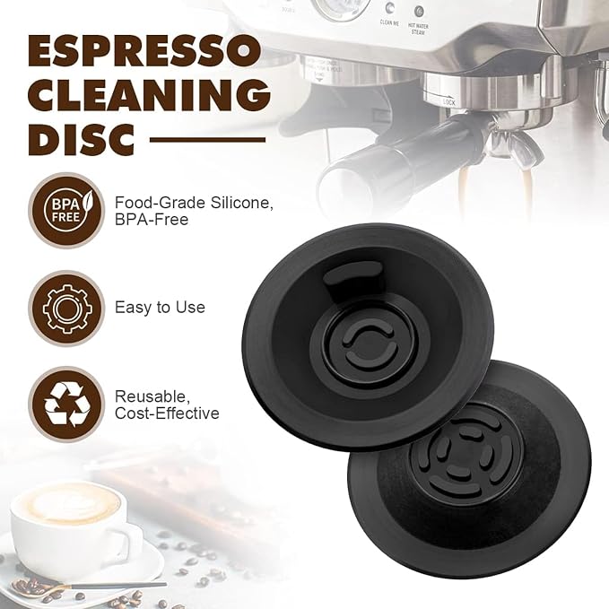 Espresso Cleaning Disc for Ninja Luxe Cafe Accessories Breville Espresso Machine Accessories, Silicone Espresso Backflush Disc Cleaning Tablets Compatible with Breville Accessories, 2 Pack 54mm - Image 6