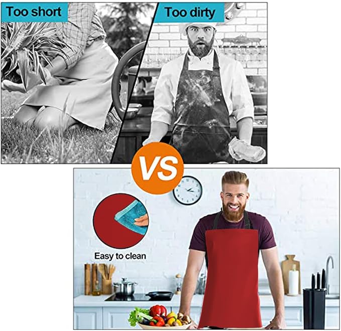 Homsolver Heavy Duty Vinyl Waterproof Apron for Unisex Adult, Ultra Lightweight, Chemical Resistant Industrial Work Apron - Image 7