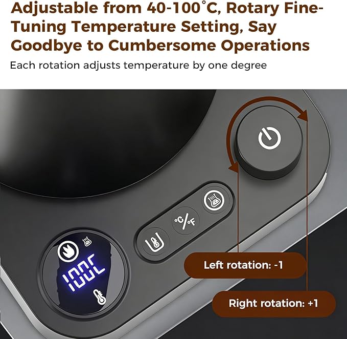 Gooseneck Electric Tea Kettle with Pour Over Pot with LED & Precise 1ยฐF Temp Control,Keep Warm, Hot Water Kettle for Home/Office 304 Stainless Steel (Black)