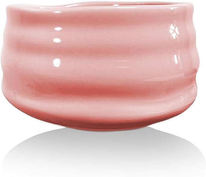Ceramic Matcha Bowl, Handmade Japanese Green Tea Cup,Matcha Tea Whisk Bowl For Ceremony Chawan 500ml 17oz (Pink)