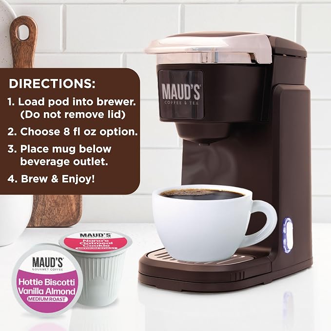Maud’s Orange Creamsicle, Jamaican Rum Yum, Almost Biscotti & Oatmeal Cookie Flavored Coffee Pods Variety Pack, 72 ct, Medium Roast Single Serve Pods – 100% Arabica Coffee, Compatible with Keurig K Cups Maker - Image 9