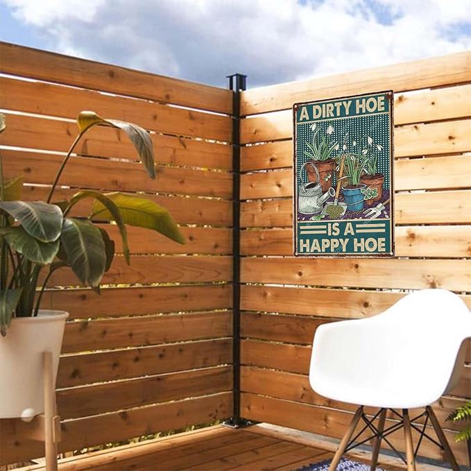 Funny Metal Signs A Dirty Hoe Is A Happy Hoe Vintage Tin Sign Retro Wall Decor for Home Office Farmhouse Yard Garden Shop Cafe Indoor Outdoor 8×12 Inches - Image 6