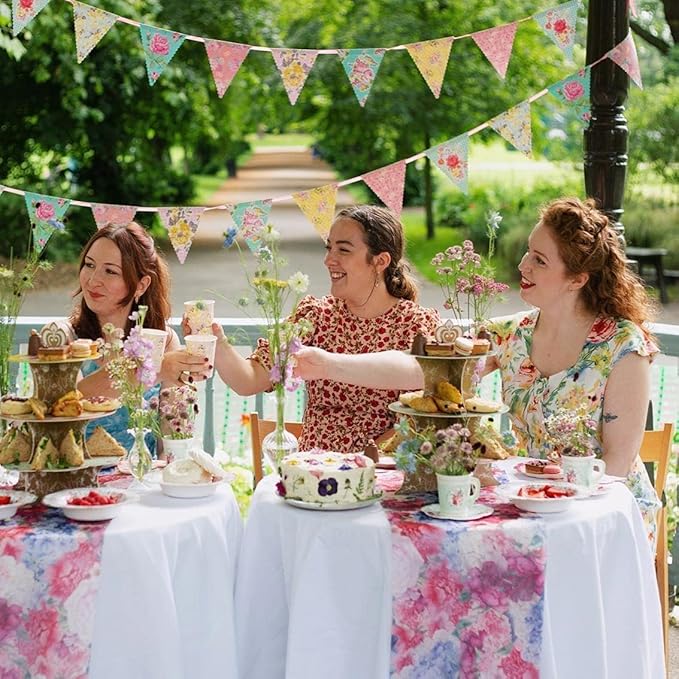 Talking Tables Tea Party Vintage Floral Paper Cups | Truly Scrumptious | Also Great For Birthday Party, Baby Shower, Wedding And Anniversary | Paper, 12 Pack