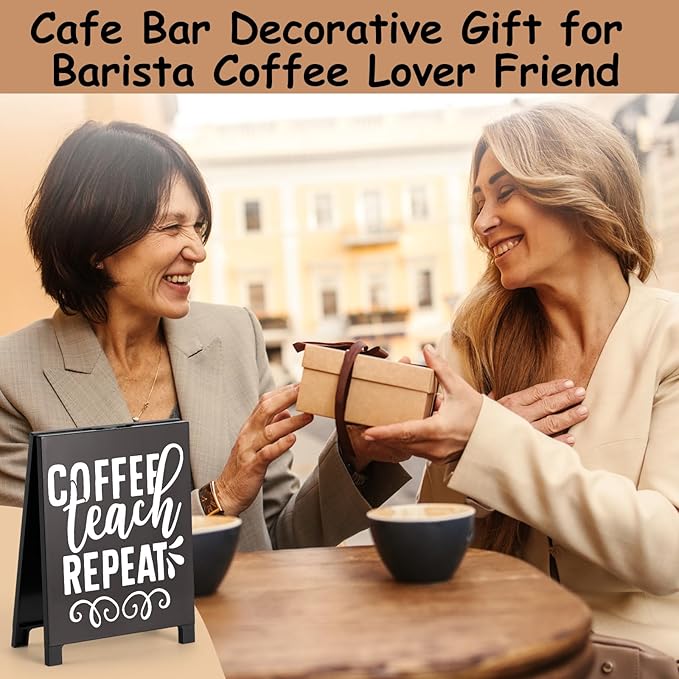 Coffee Bar Accessories Decor: Black Coffee Station Corner Decorations Sign for Office Kitchen Tabletop Shelf