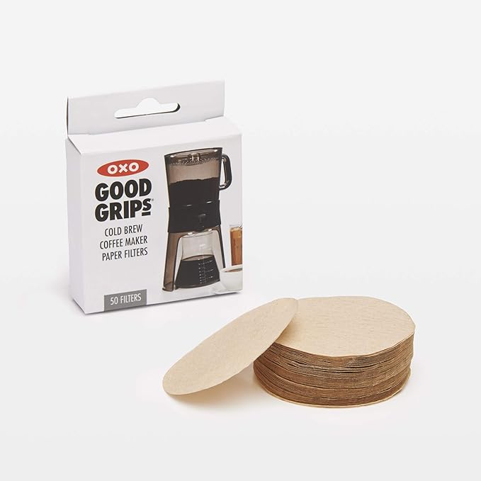 OXO Good Grips Cold Brew Coffee Maker Replacement Paper Filters, Brown, 50 Per Box