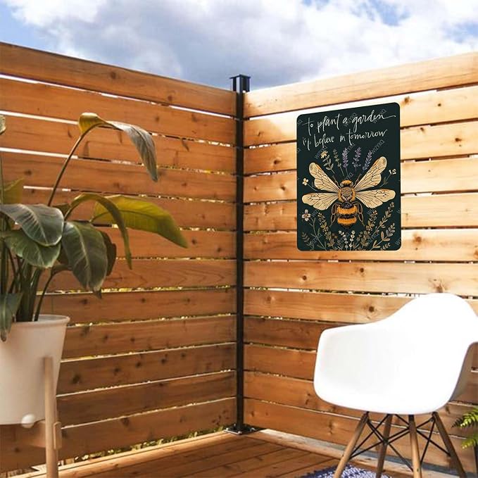 Funny Bee and Flowers Metal Signs to Plant A Garden Is To Believe In Tomorrow Vintage Tin Sign Retro Wall Decor for Home Farmhouse Yard Garden 8×12 Inches - Image 6