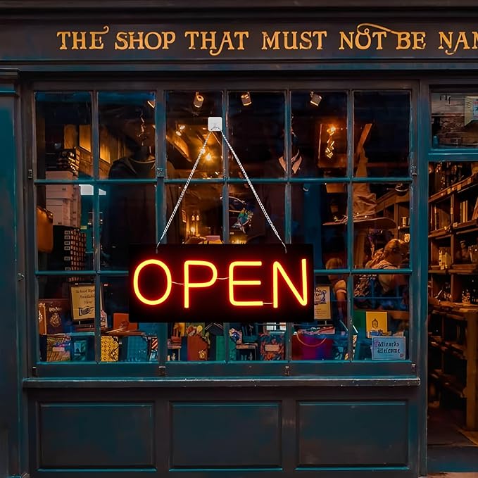 Led Open Signs for Business,Open and Close Double sided Witching,Powered by 5V USB, And Adjustable Bright,Neon Sign for Storefront Window Glass Door Shop Store Florists Bar 15.7'' X 7''
