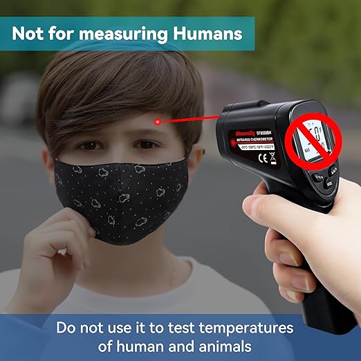 Infrared Thermometer Temperature Gun (NOT for Humans) -58℉~1022℉ (-50℃~550℃) Non-Contact Laser Instant-Read Digital Laser Infrared Ir Thermometer with Backlight(Black)
