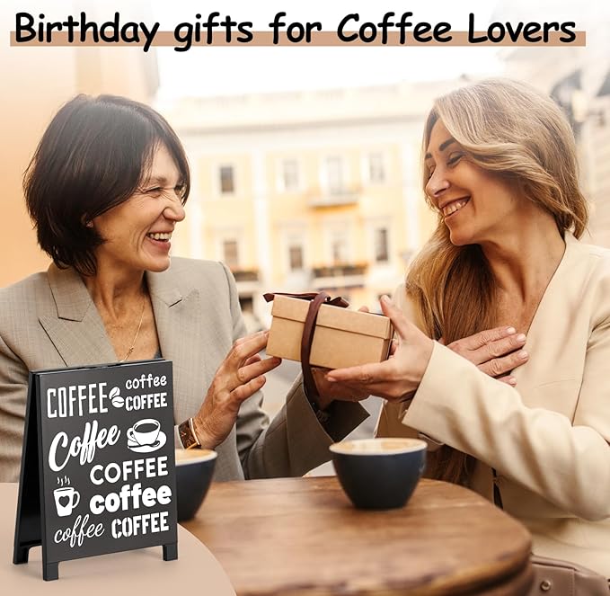 Coffee Bar Accessories Decor: Black Coffee Station Corner Decorations Sign for Kitchen Desk Tabletop Shelf
