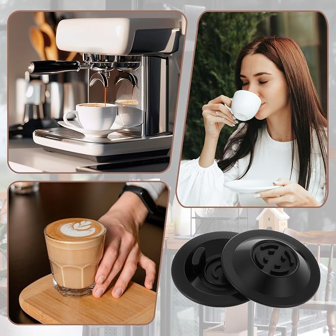 Larrel 4 Pcs Espresso Backflush Cleaning Disc Compatible with Breville Espresso Machines, 54mm Black Practical Silicone Blind Filter Disk Compatible with Breville Cleaning - Image 7