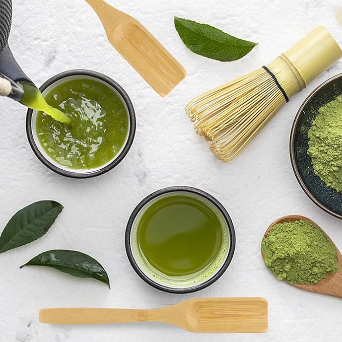 LOGJAM 4 Pcs Matcha Sifter And Spoon, Bamboo Matcha Scoop And Stainless Steel Matcha Sift With Handle, Matcha Tools For Tea
