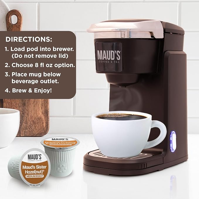 Maud's Salted Caramel, Sweet Hazelnut & Cinnamon Roll Flavored Pods Bundle, 54 ct, Medium Roast Flavored Coffee in Single Serve Pods – 100% Arabica Coffee, Compatible with Keurig K Cups Maker - Image 5