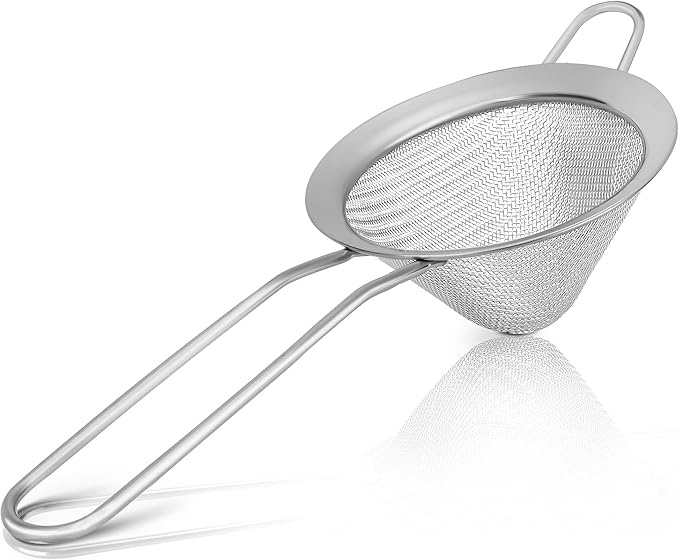 Upgraded 3.3" 304 Stainless Steel Fine Mesh Strainers for Kitchen, Cocktail Strainer Tea Coffee Juice Strainer Food Strainer Mini Sieve Strainer, Silver
