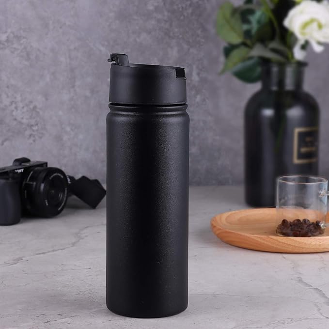 Tea Infuser Bottle With Removable Loose Leaf Tea Strainer Cup 18/8 Stainless Steel Portable Insulated Travel Tea Tumbler Black