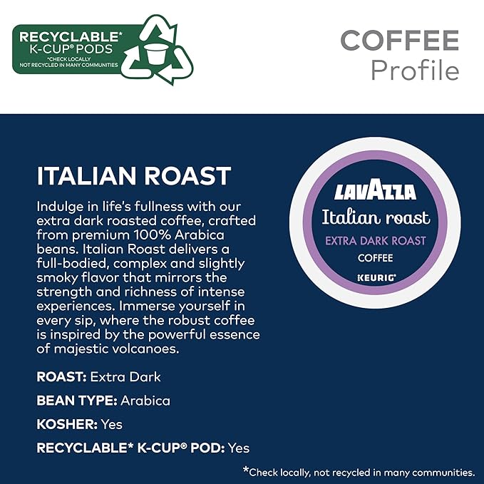 Lavazza Coffee Variety Pack, Keurig Single-Serve K-Cup Pods, 64 Count
