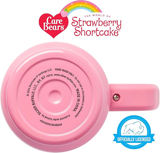 Silver Buffalo Strawberry Shortcake “You are Berry Special” Stainless Steel Tumbler with Handle, Fits in Standard Cup Holder, 40 Ounces