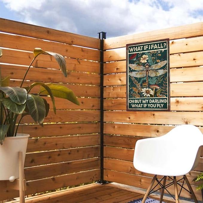 Funny Metal Signs Dragonfly What If I Fall Oh But My Darling What If You Fly Vintage Tin Sign Retro Hippie Room Wall Decor for Home Bedroom 8×12 Inches - Image 6