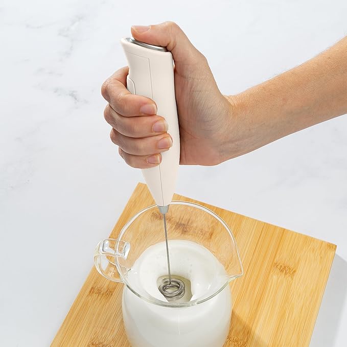 Primula Handheld Electric Milk Frother, Powerful Motored Whisk, Portable Battery-Powered Mini Drink Mixer for Latte, Cappuccino, Matcha & More, Cream