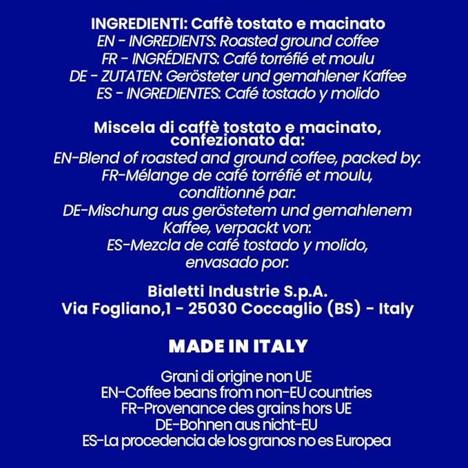 Bialetti Perfetto Moka Café Moulu Intenso (Strong) Dark Roast 250 g