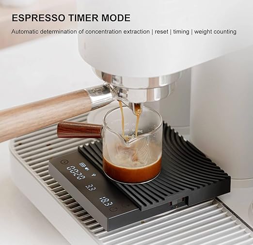 TIMEMORE Black Mirror Basic 3 Coffee Scale with Timer - Ultra Thin Digital Kitchen Scale, 0.1g Precision for Espresso, Pour Over, Baking & Cooking (Basic 3)