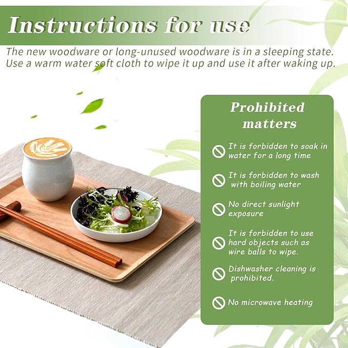 Wooden Trays for Eating, Decorative Serving Trays for Party, Great for Tea Tray, Bar Tray, Breakfast Tray - 11 x 14 Inch
