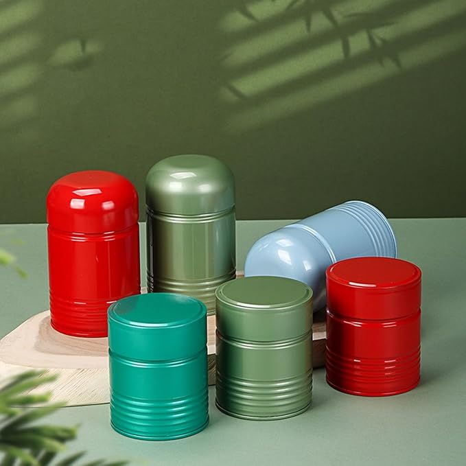 Tea Storage Box Creative Tea Canister Versatile Tinplate Canister Tea Set Accessory Small Tea Containers for Tea Lovers Tea Storage Containers Loose Leaf