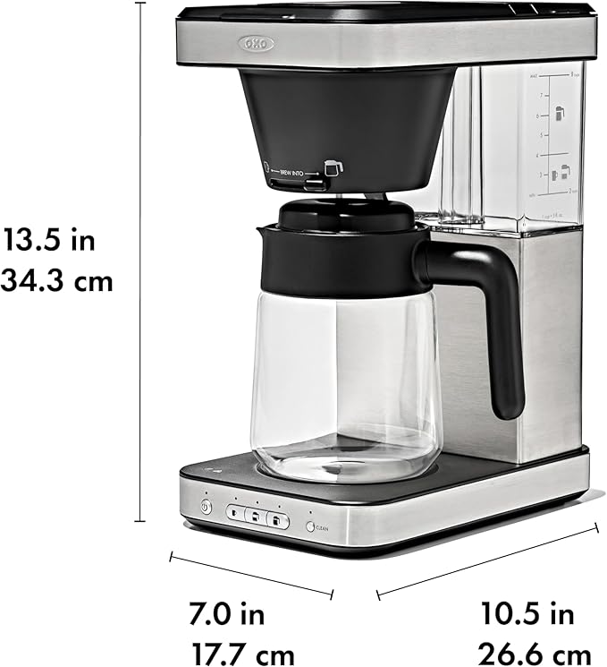OXO Brew 8-Cup Coffee Maker with Podless Single-Serve Function and Glass Carafe