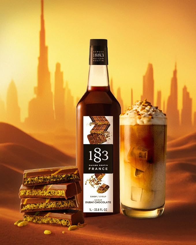 1883 MAISON ROUTIN FRANCE Dubai Chocolate Syrup, 33.8 OZ