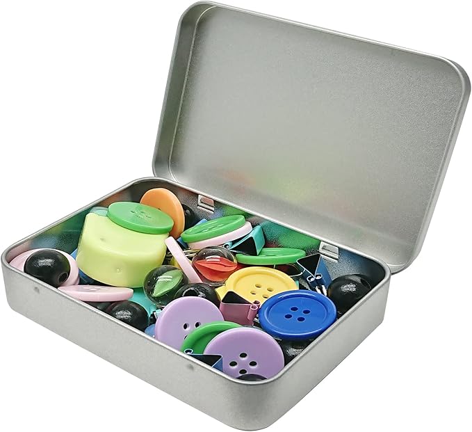 12 Pcs Metal Hinged Tin Box Container Mini Portable Small Storage Container Kit Tin Box Container, Home Storage 4.5x3.3x0.9 Inch